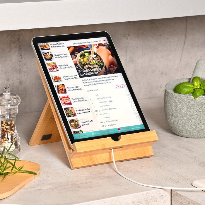 Bambus Tablet- & Kochbuchständer für natürliche Eleganz – Nicer Nature