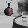 Halskette rund 28 mit Whisky oder Wein Fassholz - einzigartiges Geschenk!