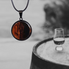 Halskette rund 28 mit Whisky oder Wein Fassholz - einzigartiges Geschenk!