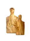 2er Set Schneidebrett mit Griff 27 cm + 23 cm aus Olivenholz
