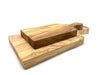 2er Set Schneidebrett mit Griff 27 cm + 23 cm aus Olivenholz