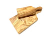 2er Set Schneidebrett mit Griff 27 cm + 23 cm aus Olivenholz