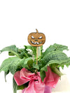 Blumenstecker aus Olivenholz Halloween - Kürbis