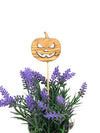 Blumenstecker aus Olivenholz Halloween - Kürbis