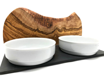 Futterstation MOUNTAIN 2 x 0,9 Liter Porzellanschale