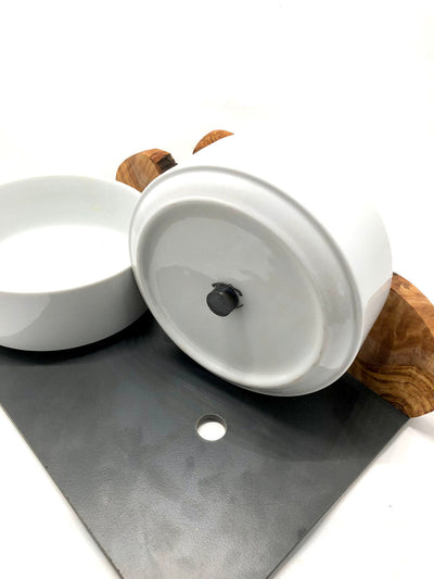 Futterstation MOUNTAIN 2 x 0,9 Liter Porzellanschale