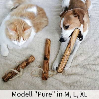 Kauknochen aus Olivenholz - Hundeknochen Kauholz Kauspielzeug