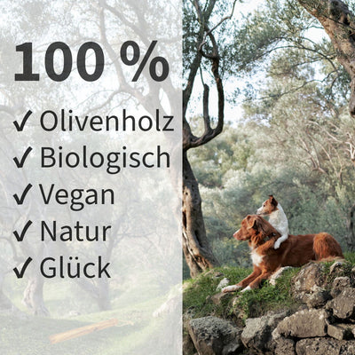 Kauknochen aus Olivenholz - Hundeknochen Kauholz Kauspielzeug