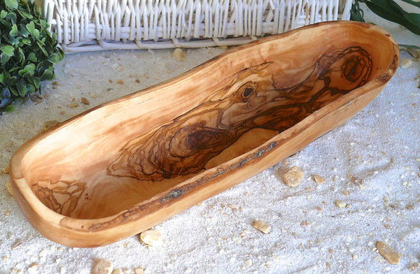 Badablage Olivenholz rustikaler Rand 30cm zusätzliche Abstellfläche Nicer Nature - Nicer Nature