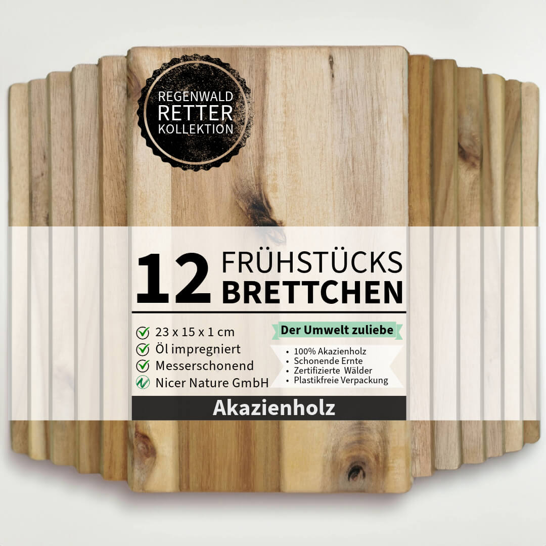 Frühstücksbrettchen SET Akazie aus Naturholz Rabatt – Nicer Nature