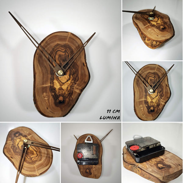 Uhr Wanduhr Olivenholz Einzelstücke von HOLZVERLIEBT Massivholz in Handarbeit lautlos Lumina 11 cm HOLZVERLIEBT - Nicer Nature