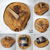 Uhr Wanduhr Olivenholz Einzelstücke von HOLZVERLIEBT Massivholz in Handarbeit lautlos Kern 11 cm HOLZVERLIEBT - Nicer Nature