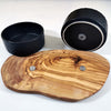 Futterstation Fressbar Futternapf HOLZTRAUM Olivenholz Unikat von HOLZVERLIEBT in Handarbeit mit Magnet Halterung