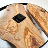 Wanduhr Olivenholz HOLZLIEBE Unikat von HOLZVERLIEBT Massivholz in Handarbeit lautlos