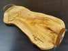 Servierbrett mit Ledergriffen - Länge 35-39 cm / Breite ca. 20 cm